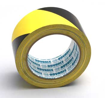 RUBALISE PVC NOIR/JAUNE autocollant 50mmx33m