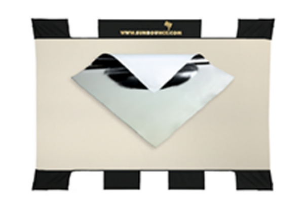 SB 90 X 125cm MINI - REFLECT. argent/blanc