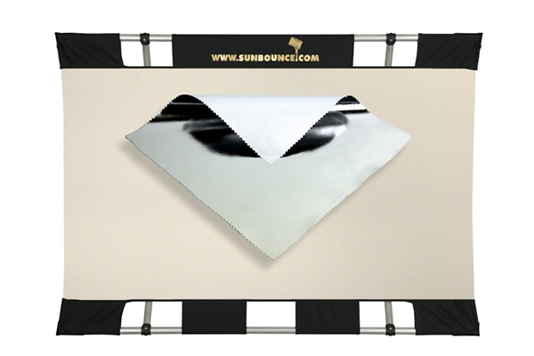 SB 90 X 125cm KIT MINI - CADRE + REFLECT. argent/blanc
