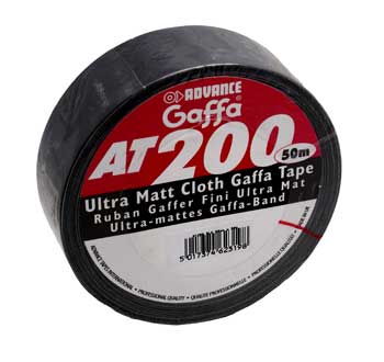 GAFFER TOILE AT200 50mm x 50m NOIR MAT