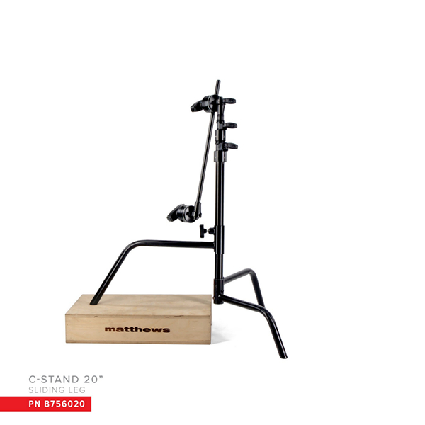 PIED CENTURY 20'' BLACK - dble riser - sliding leg-deport 50cm-rotule