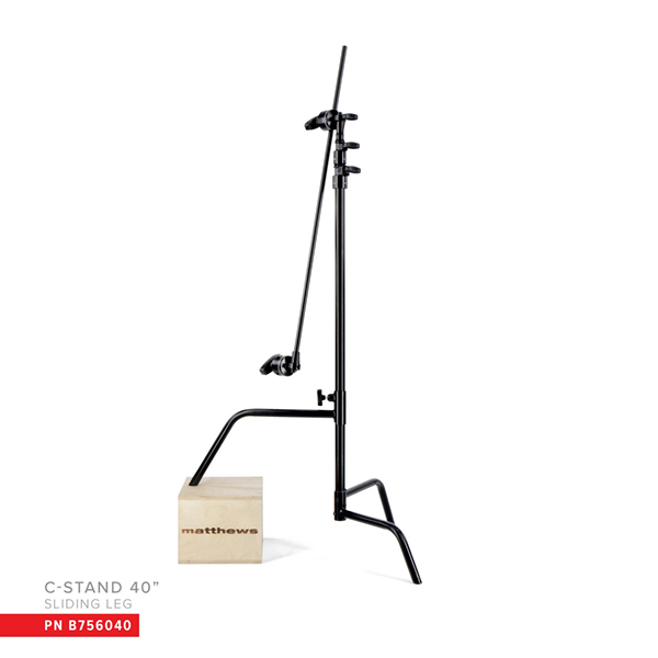 PIED CENTURY 40'' BLACK - dble riser - sliding leg-deport 1 m-rotule