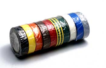 ADHESIF VINYLE 15mm x 10m 10 couleurs assorties